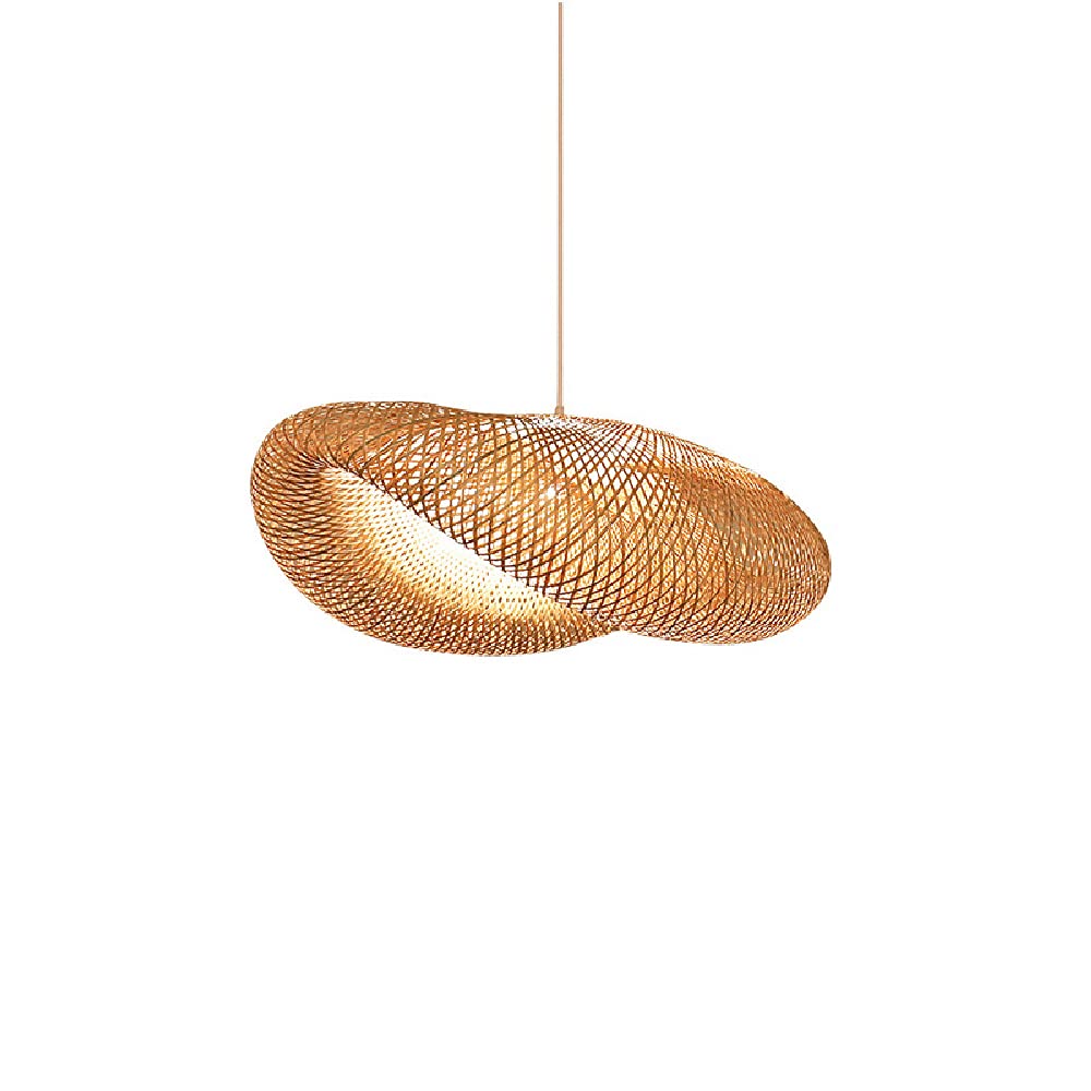 PJKDDM Japanese Bamboo Chandelier, Mushroom Head-shaped E27 Single-head Pendant Light, Rattan Gangle, Used In Villa Rural Bedroom Kitchen Lighting Hanging Lampp
