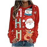 Comfortable Hearts Tops for Women Wedding Cotton Crew-Neck Tops Long Sleeve Oversized Casual New...