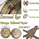 Retro Rust Wall Clock 20th Century 8" Non Ticking Large Iron Antique Hanging Clocks Double Sided Vintage Two Faces Innovative Classic, Silent Quartz Round Clock for Office Bedroom Living Room Decor - Image 2