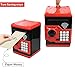 HUSAN Piggy Banks for Kids, Electronic Password Code Money Banks ATM Banks Box Coin Bank for Children Boys and Girls (Black/Red)