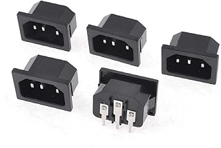 New Lon0167 5 Pcs Black Bent 3 Terminals C14 Inlet Power Connector AC 250V 10A(5 StÃ¼ck Schwarz Bent 3 Terminals C_1_4 Einlassstromanschluss AC 220 V 10A