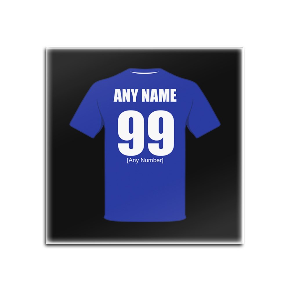 UniGift - Sottobicchiere in truciolato lucido Everton (tema calcistico, opzioni di colore) – qualsiasi nome messaggio sul tuo unico tappetino – The Toffees Blues School of Science Peoples Club, Nero