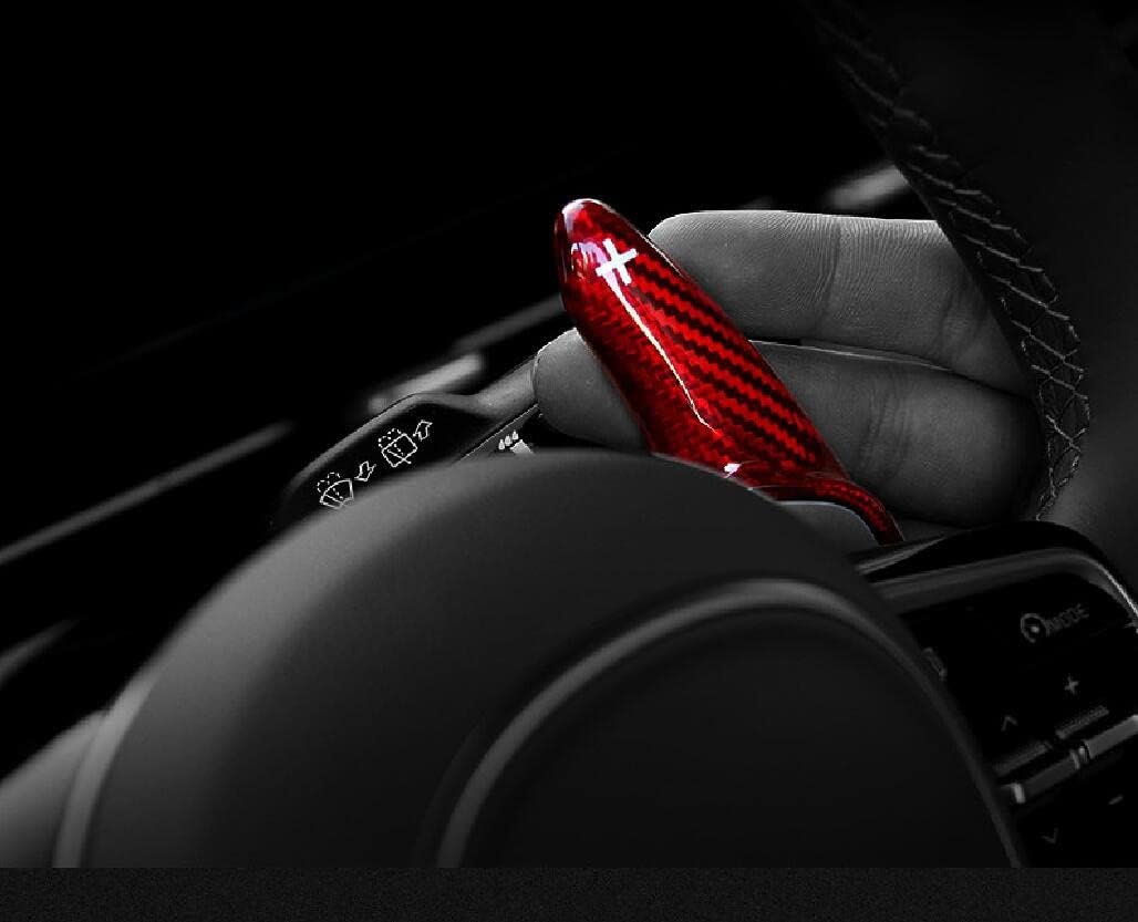 Cnaurda Red Style Real Carbon Fiber Steering Wheel Paddle Shifter Extension Shift Paddle Extended Cover Trim for Genesis GV70 Sport Vers G80 RG3 Accessories