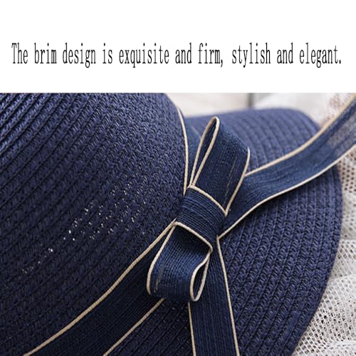 Little Girl Kids Foldable UV Protection Bowknot Wide Brim Floppy Beach Sun Visor Hats Breathable Summer Straw Hat2