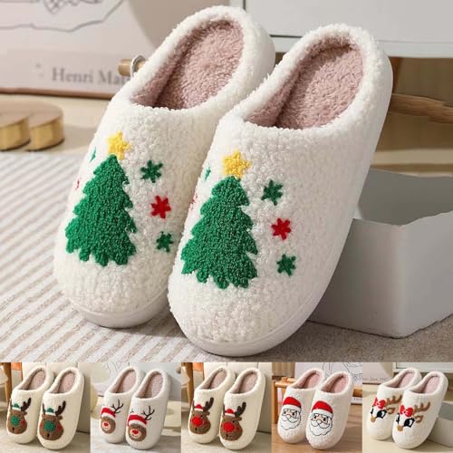 Christmas Slippers for Women House Shoes Fluffy Soft Cozy Bedroom Cartoon Plush Cute Slippers for Indoor Outdoor4