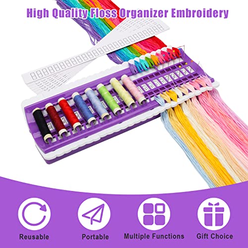 Floss Organizer Embroidery 30 & 50 Position, Boyistar Embroidery Thread Organizers Shelf For Cross Stitch Tool, Sewing Thread Holder With 15 Cards Embroidery Organizer For Floss, Needle #TOP3