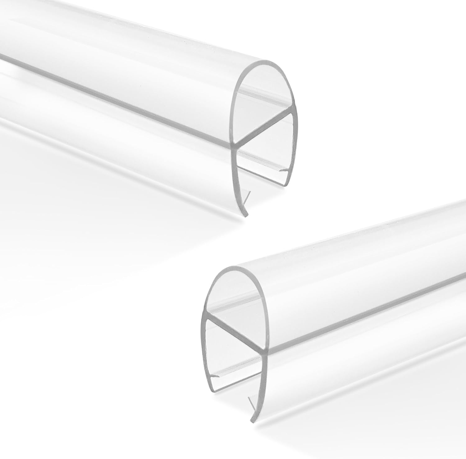 Bathroom Shower Door Seal Strip, 2PCS 78 Inch Shower Door Bottom&Side Seal Strips, U-Type PVC Transparent Shower Door Seal Strip for 1/2"(12MM) Frameless Shower Door