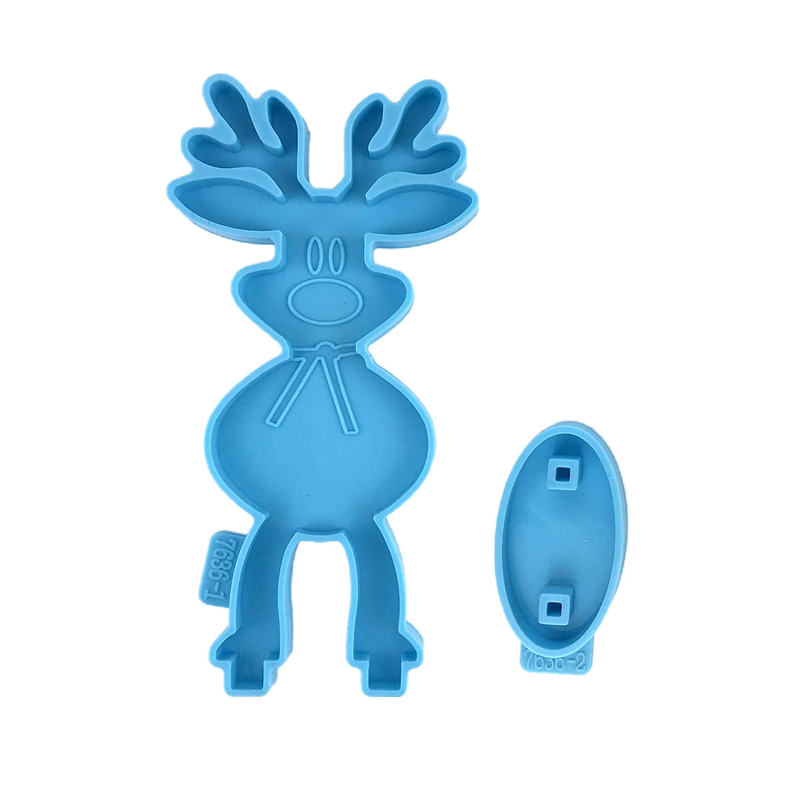 Tsophreniq Christmas Reindeer Shape Silicone Mold for Table Ornament Cute Animals Deer Epoxy Resin Casting Mold Christmas Tool Deer Resin Molds Silicone