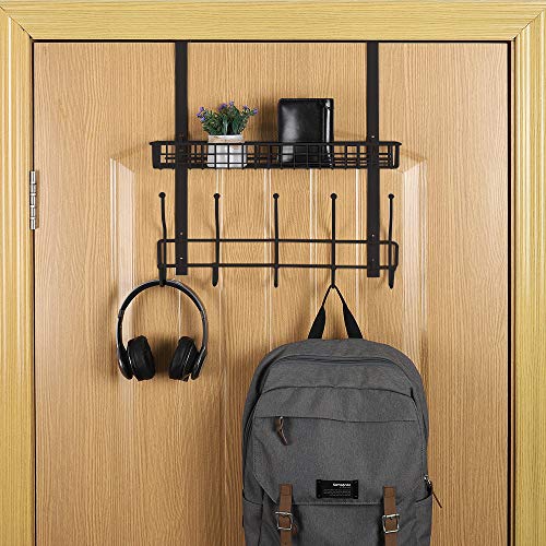 Over Door Coat Rack with Basket Over The Door Organizer Bathroom with Towel