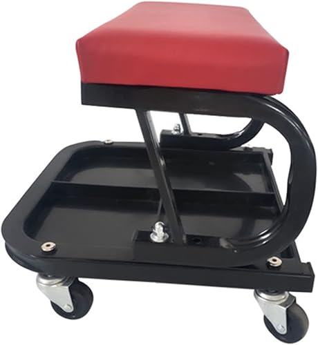 Taburete de garaje con bandeja de herramientas de alta capacidad estructura resistente cómodo asiento de taller para reparación de automóviles