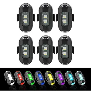 PIFOOG 7 Colors LED Aircraft Strobe Lights (7 colors strobe light-larger 6pcs)