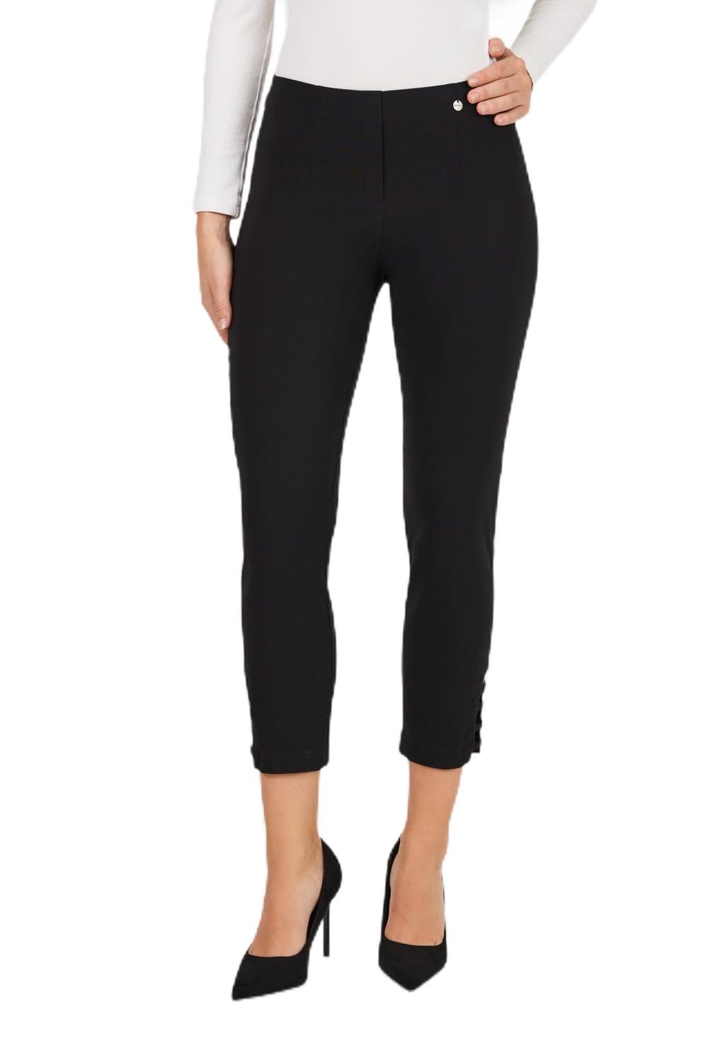 Robell Lena 09 7/8-Hose für Damen, Stretch, gerades Bein, Moderne Saumoptik
