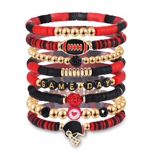 Surfer Heishi Bracelets for Women Stackable Rainbow Vinyl Disc Clay Beaded Stretch Bracelets Elastic Layering Friendship Bracelets Boho Summer Beach Jewelry