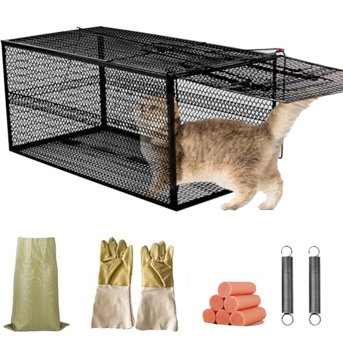 Piège pour Animaux Vivants Racoon, Piege A Chat Errant Cage Rat De Libération De Capture pour Lapins, Groundhog, Chat Errant, Écureuil(50 * 18 * 18cm)