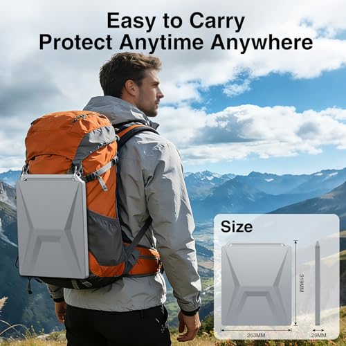 Image of Starlink Mini Protective Cover Case, Starlink Mini Accesories, Waterproof Silicone Satellite Dish Protector Anti-Hail & Shockproof, Portable for Roof RV Boat Outdoor (Gray)
