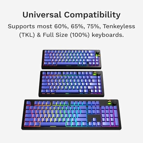 Image of GLORIOUS Gaming - GPBT Basics (PBT Keycaps), Mana Blue, No Fade Dye-Sublimated, for Custom Mechanical Keyboards, Fits 100%, 75% 65% 60%, Fits ANSI & ISO, Supports Windows & macOS - English (US)