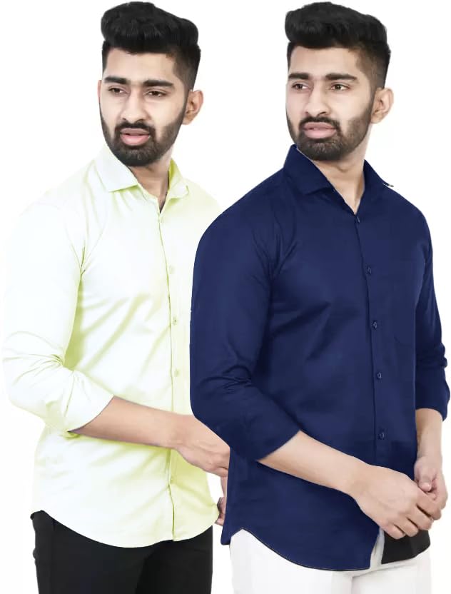 Image of Tee Projekt Premium Plain Cotton Shirt for Men | Cotton Shirt | Casual Shirt | Solid Shirt | Full Sleeves | Formal Shirt