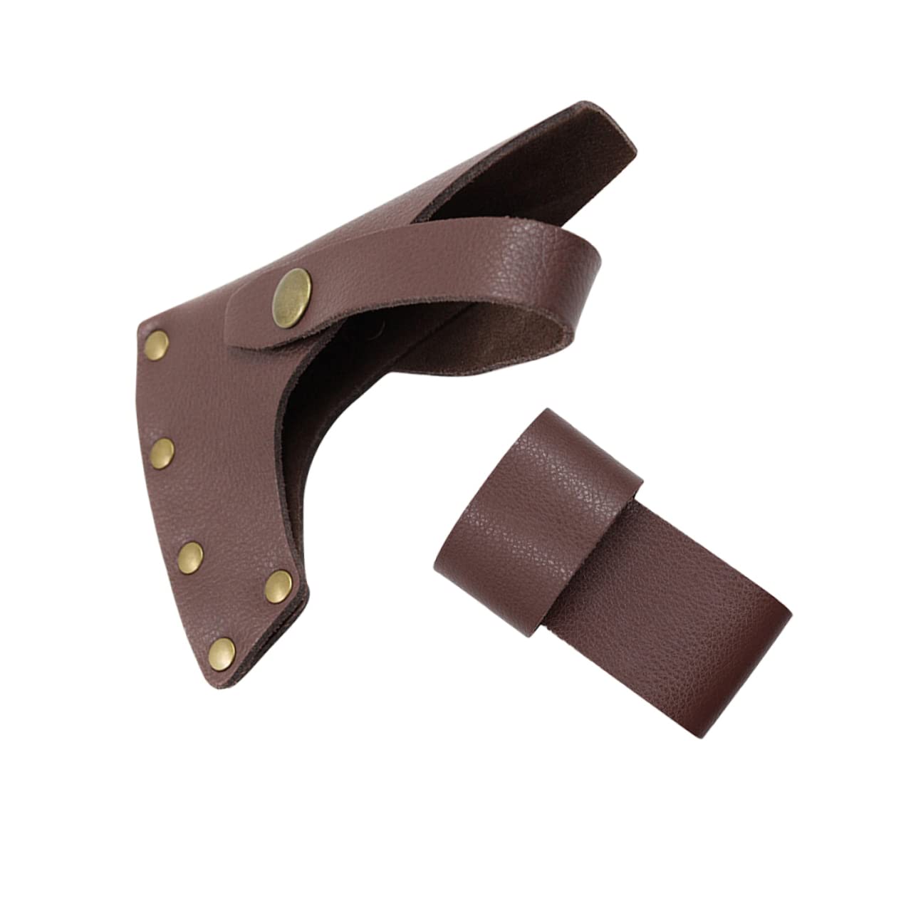 DIYEAH Portable Hatchet Cover Durable PU Sleeve for Outdoor Protection Functional and Decorative Axe Accessory Light Brown Color for Camping and Splitting