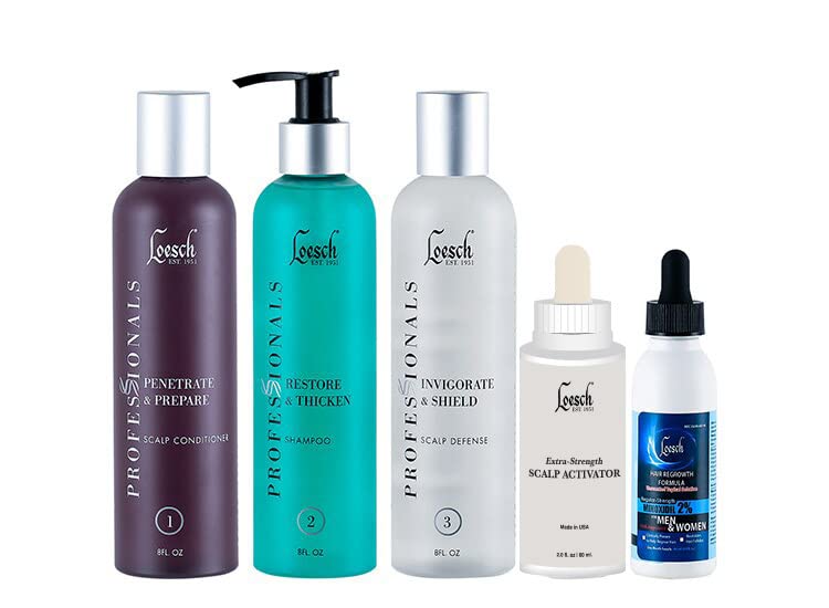 Loesch Kit de tratamiento máximo profesional para hombres y mujeres (Nivel 3), para estimular el crecimiento del cabello o prevenir la caída del