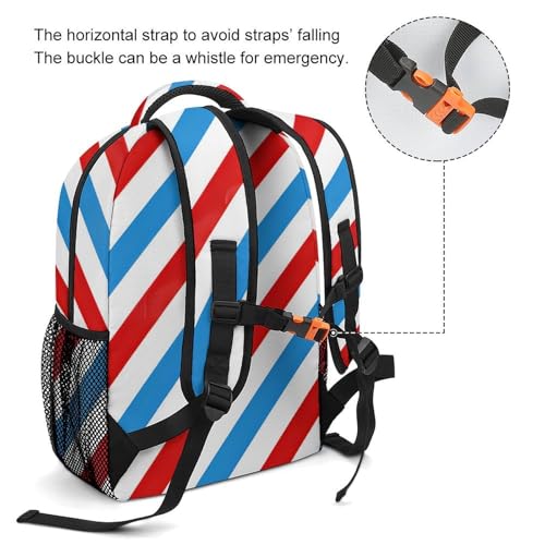 Barber Lines Funny Backpack Casual Daypack Lightweight Shoulders Bag for Men Women Cute Print3