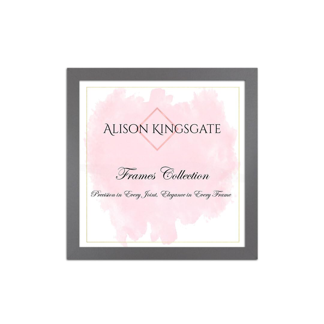 Alison Kingsgate Sleek 22X22 Picture Frame - Engineered Wood with Shatterproof Perspex Front -Perfect for Photos, Posters, Certificates -Suitable for Wall Mount or Tabletop Display - Dark Grey — image 1