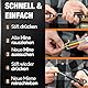 Tieflochmarker Bleistift Profi– Markierstifte Baustelle inkl. Köcher + 6 Ersatz minen + Spitzer, Perfekt als Bohrlochmarker & Baustellen oder Handwerker Bleistift, Robuster Zimmermannsbleistift Orange