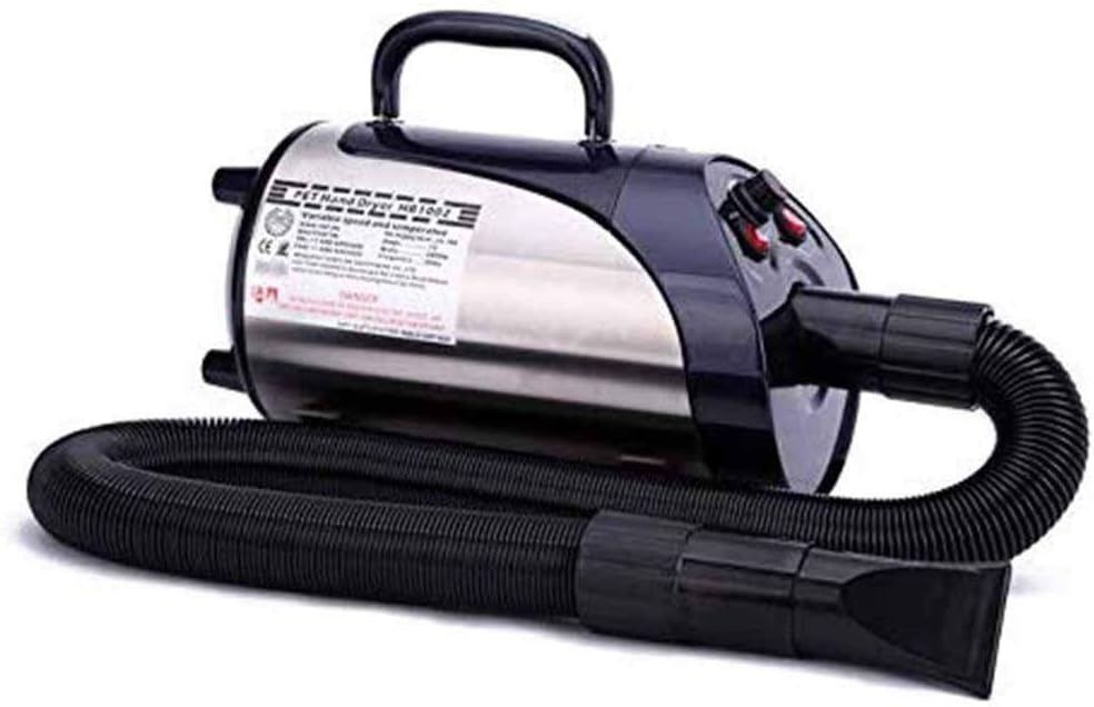 Hair Dryer Pet Hair Dryer High Velocity Hairdryer Blaster Fur Blower with 2 Gear Temperature and Flexible Hose