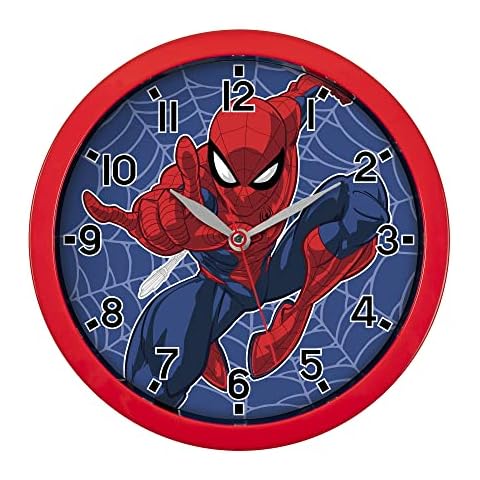 Spiderman Disney Marvel Red Wall Clock SPD3586, One Size Cover