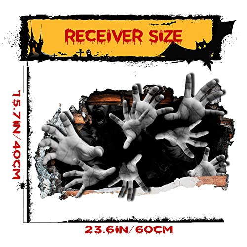 3D Halloween Wall Decals Spooky Wall Breaking Ghost Hand Halloween Gory Art Decorations Scary Halloween Removable Floor Stickers Zombie Indoor Outdoor Office Room Bathroom Window Decal #TOP3