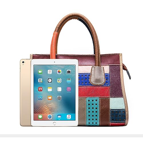 ZiMing Genuine Leather Tote Bags for Women Shoulder Bag Satchel Multicolour Totes Top Handle Handbags Ladies Briefcase2