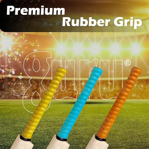 Image of Guru Premium Coil Cricket Bat Grips, 6 Pieces Set of Rubber Grips for Bat (Multicolor)