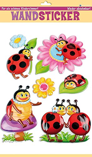 Edition Trötsch 39461 - Adhesivos reutilizables para pared, diseño de mariquitas