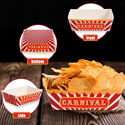 30-Piece 0.66 lb Carnival Party Favors - Paper Food Trays & Holders for Hot Dogs, Nachos, Popcorn & More
