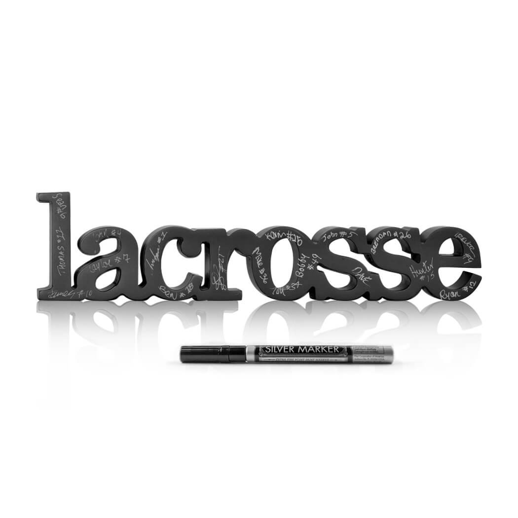 ChalkTalkSPORTS Wooden Lacrosse Sign - Autograph Ready - With Pen