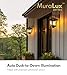 PASAMIC 2 Pack Solar Wall Lanterns with Replaceable Bulb, Outdoor Hanging Solar Lights with 4 Solar Panels, Dusk to Dawn Led Outdoor Wall Sconce, Anti-Rust Waterproof Wall Lanterns with Hooks