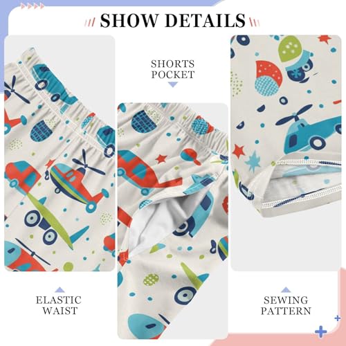 Pajama Pants Sleep Pants Soft Elastic Waist Pajama Lounge Pants Cute Blue Red Air Plant Green Car for 6-14 Years Old4