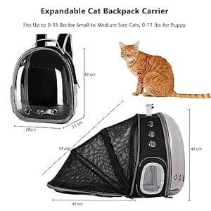 Cat-Backpack-CarrierExpandable-Bubble-Backpack-for-Carrying-Cats-and-PuppiesAirline-Approved-Pet-Travel-Carrier-Designed-for-Travel-Hiking-Walking-Outdoor-UseBlack - Cucciolini Doodles   Cat-Backpack-CarrierExpandable-Bubble-Backpack-for-Carrying-Cats-and-PuppiesAirline-Approved-Pet-Travel-Carrier-Designed-for-Travel-Hiking-Walking-Outdoor-UseBlack