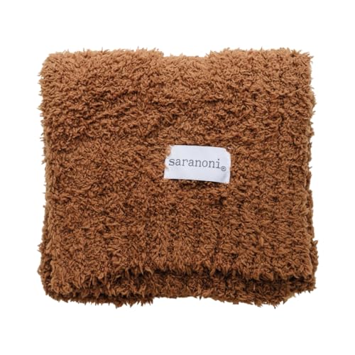 Image of SARANONI Bamboni Baby Blanket | Luxury Plush Super Soft Blanket | Breathable Comfort Infant Baby Blankets for Boys & Girls | Caramel, Mini - 15” x 20”