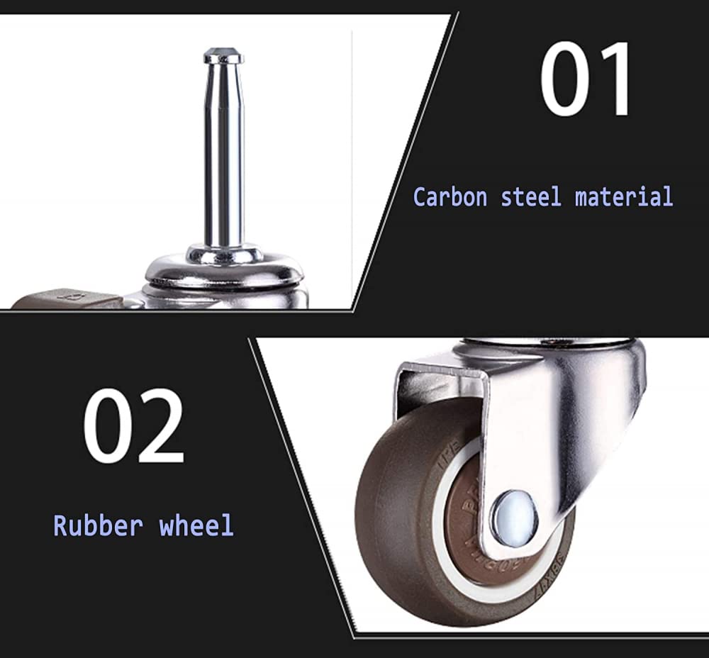 4 Ruote Girevoli Con Freni 38 Mm - Gomma TPE, Filettatura M8 X 15 Mm - Portata 88 Kg - Foto 12