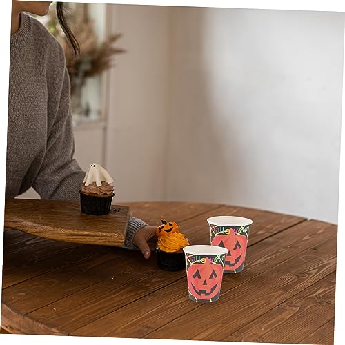 KALLORY 60 Pçs Copos Decorações De Halloween Papel De Festa Para Utensílios De Mesa Louça De Cores V