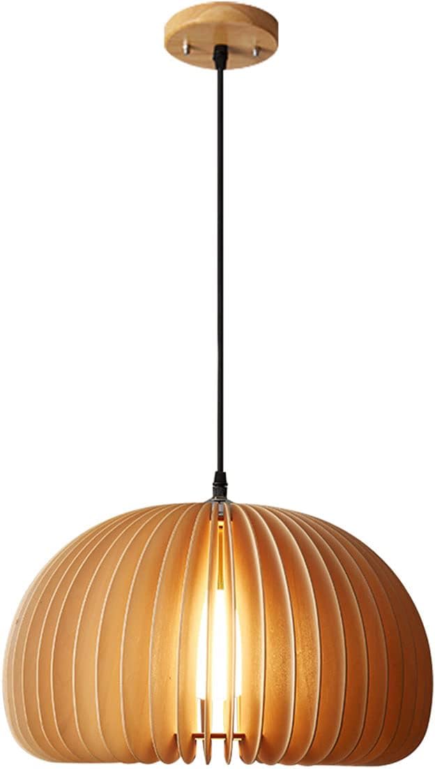 Industrial Farmhouse Wood Pendant Lights Kitchen Island Boho Rattan Chandelier Japanese Pendant Lighting Large Dome Pendant Light Retro Dining Room Light Fixture