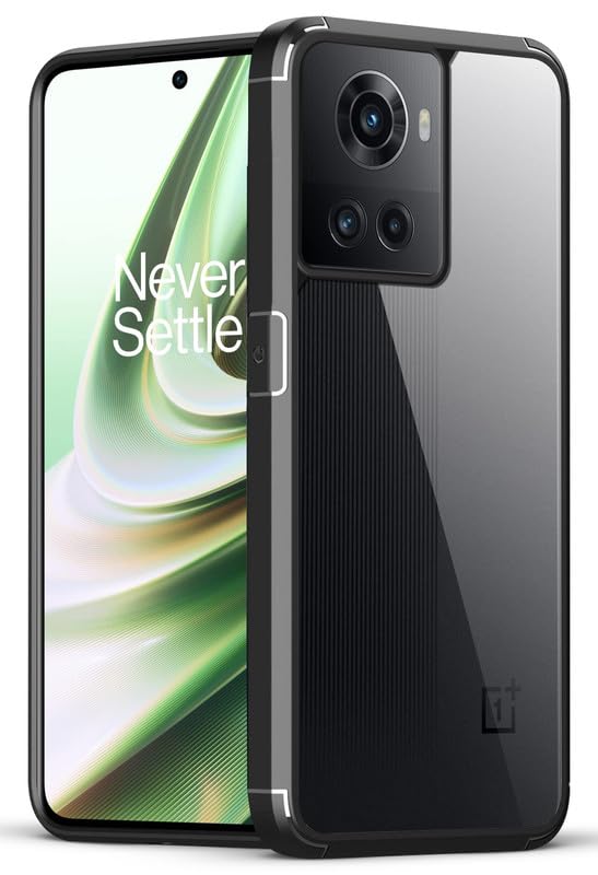 Mr. Case Transparent case with Silicone Frame Back Cover for OnePlus 10R 5G | Shockproof Transparent Hard Back Shockproof Bumper - Transparent (Black Border) (B0CWVCVTB9) Amazon Price History, Amazon Price Tracker