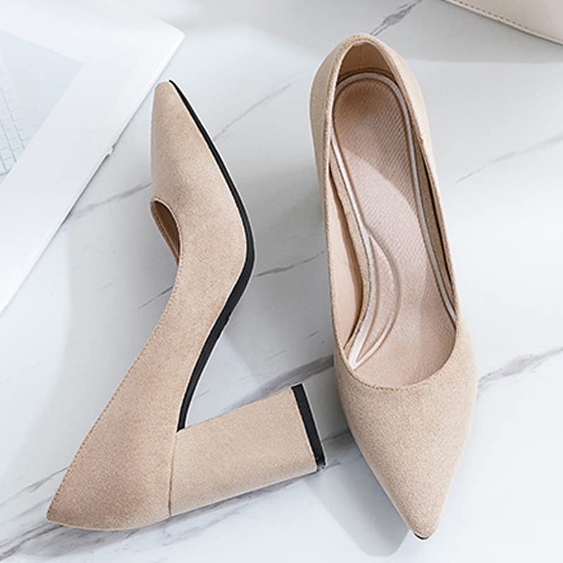 Dear Time Women Office Pointy Toe Formal Middle Heeled Wedding Party Dress Pumps,Comfortable Elegant Working Pump Shoes2