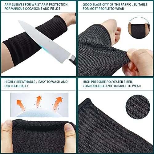 BLMHTWO 2 Pairs Cut Resistant Sleeves, Level 5 Arm Protection Sleeves