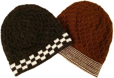 Alpaca Hand Knit Beanie Set of Two Assortment Winter Hat Fair Trade