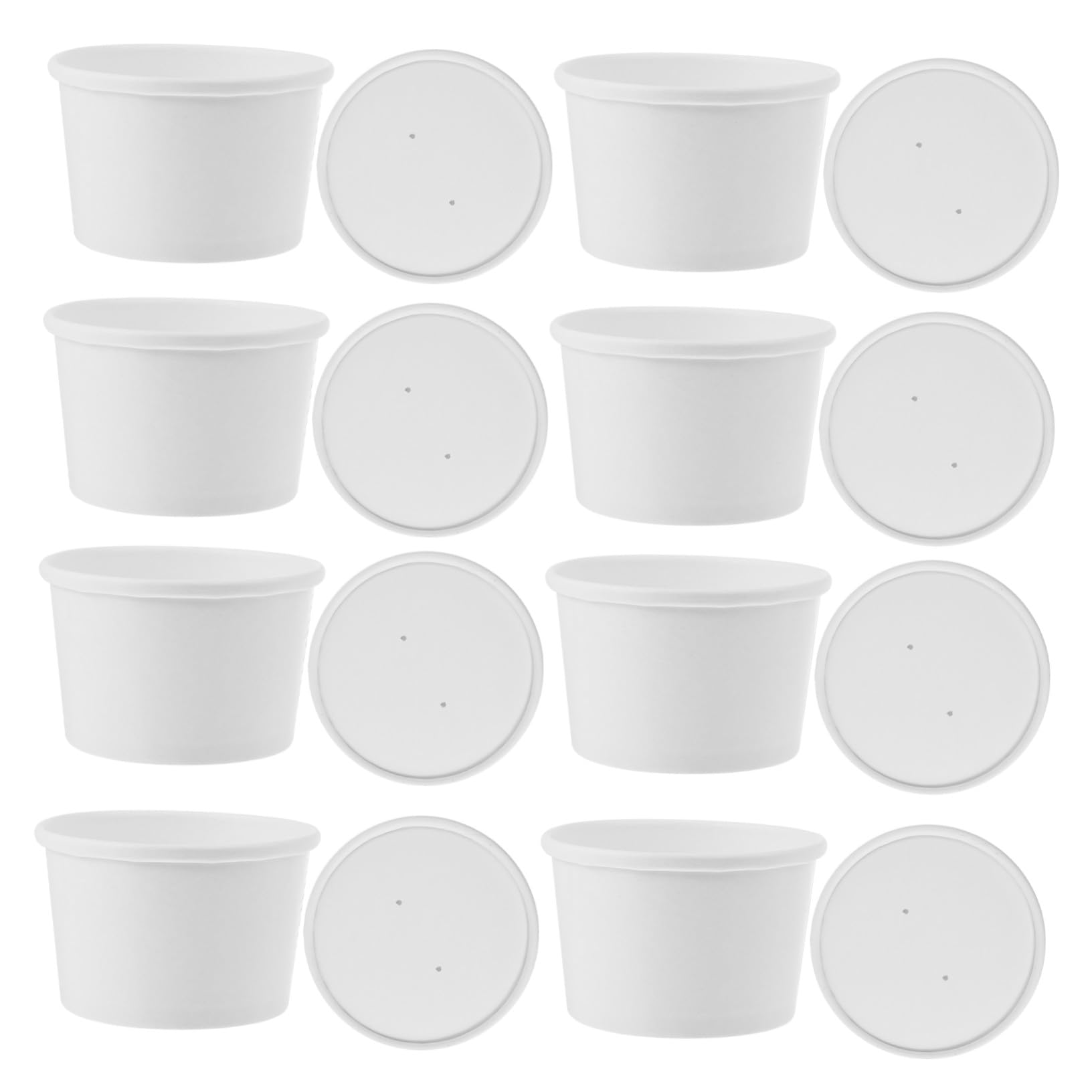 Mikinona Set 25 Bicchieri e Coperchi per Gelato da 8 Oz, Carta Alimentare