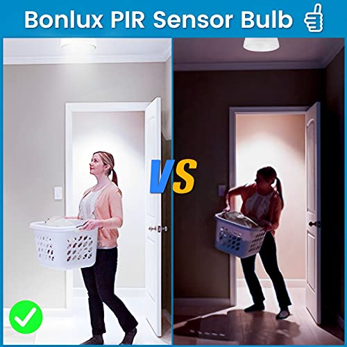 Bonlux Pir Motion Sensor Led Ceiling Light, 15W (150W Equivalent) E26 Medium Base Dusk To Dawn Led Ceiling Light Auto On/Off Night Light For Walkway Porch Garage Basement Patio, Daylight 6000K #TOP4
