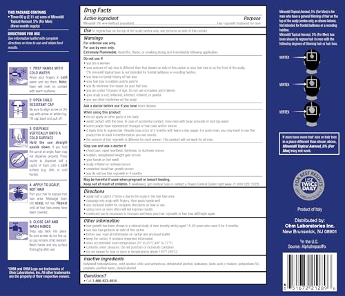Image of TARO Minoxidil for Men Topical Aerosol Foam 5%, 2.11 Oz 2.11 Ounce (Pack of 3)