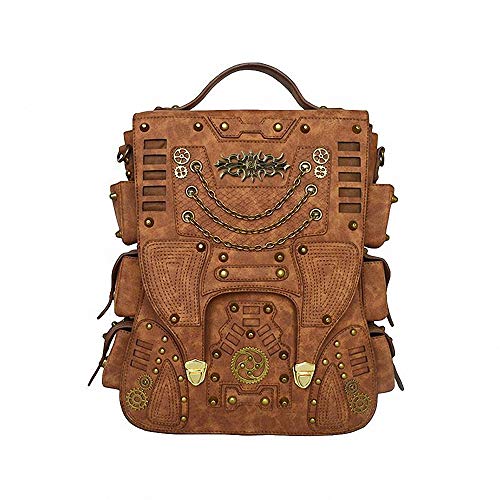 CBA BING Mochila Retro de Cuero de Moda Steampunk gótica Modelos de Hombres y Mujeres