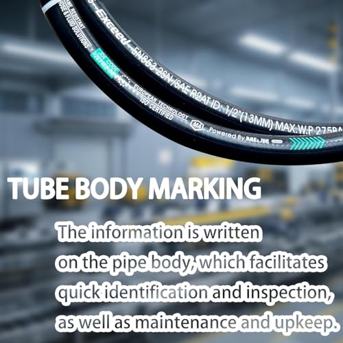 Image of Haichy 26711-12-12-144 Hydraulic Hose Swivel Assembly 3 /4 inch Hydraulic Hose with Female JIC X Female JIC, 144 inch Long, 3118 PSI